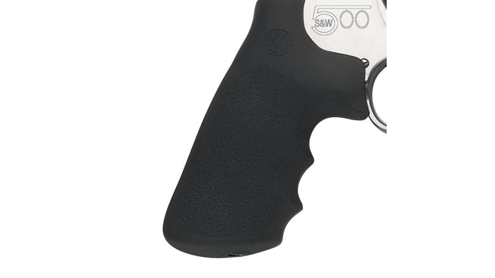 Smith &amp; Wesson 500 Revolver, .500 S&amp;W Magnum, 4in barrel, stainless steel frame, Hogue Sorbothane grip, revolving chamber, red ramp front, adj. black rear, 5 round magazine, SW-500-1-FRRMPG
