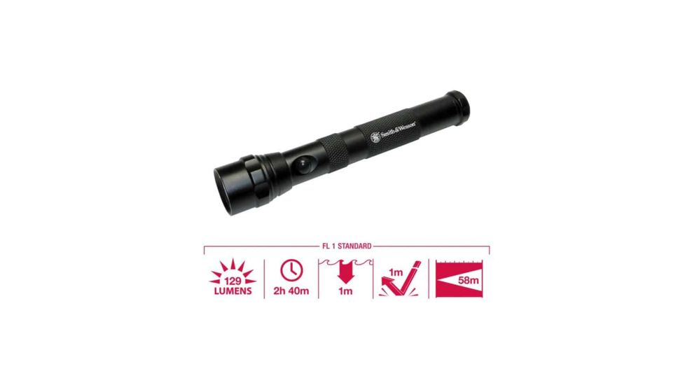 Smith &amp; Wesson 5020 2AA LED Flashlight, Black body/White LED, 110237