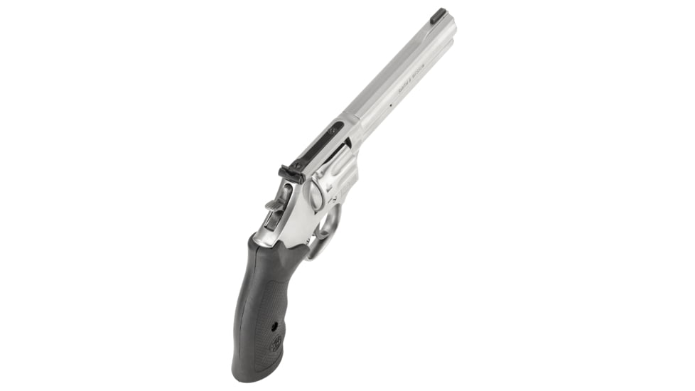Smith &amp; Wesson 617 Revolver, .22 Long Rifle, 6in barrel, stainless steel frame, Hogue rubber grip, revolving chamber, pinned patridge front, adj. black rear, 6 round magazine, SW-617-2-FRRMPG