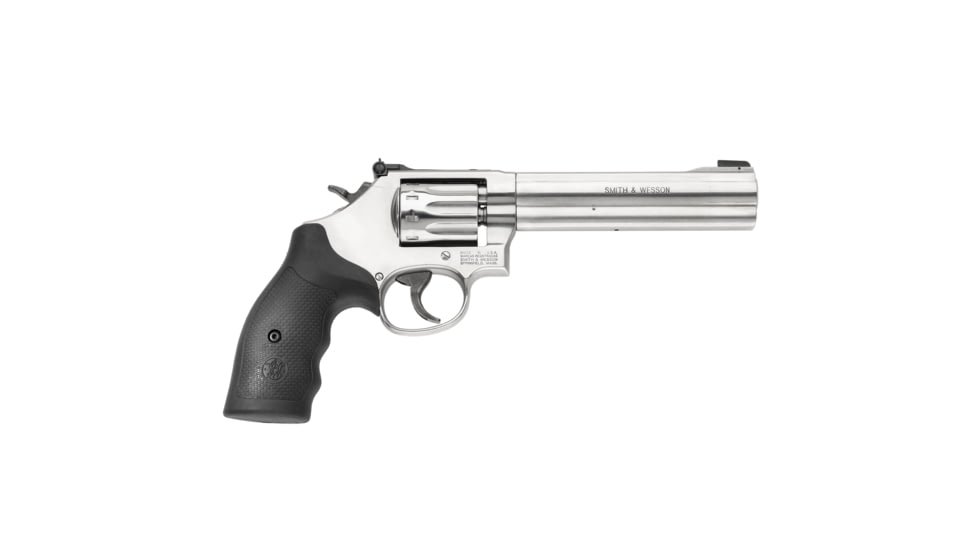 Smith &amp; Wesson 617 Revolver, .22 Long Rifle, 6in barrel, stainless steel frame, Hogue rubber grip, revolving chamber, pinned patridge front, adj. black rear, 6 round magazine, SW-617-2-FRRMPG