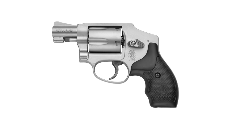 Smith &amp; Wesson 642 Revolver, .38 Special +P, 1.87in Barrel, J Frame, Fixed, Silver Frame, Polymer Grip, 5 Round Cylinder, 103810