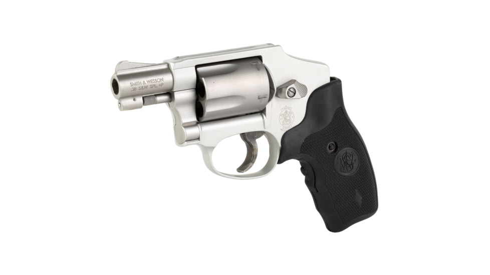 Smith &amp; Wesson 642 Revolver, .38 Special +P, 1.87in Barrel, J Frame, Fixed, Stainless Frame, Rubber Grip, 5 Round Cylinder, 150972