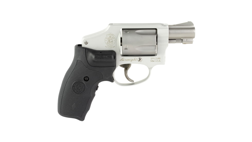 Smith &amp; Wesson 642 Revolver, .38 Special +P, 1.87in Barrel, J Frame, Fixed, Stainless Frame, Rubber Grip, 5 Round Cylinder, 150972