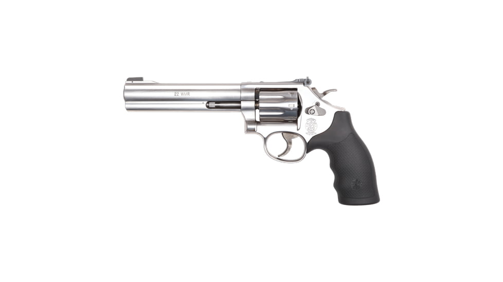 Smith &amp; Wesson 648 Revolver, .22 Winchester Magnum Rimfire, 6in Barrel, K Frame, Adjustable, Stainless Frame, Synthetic Grip, 8 Round Cylinder, 12460