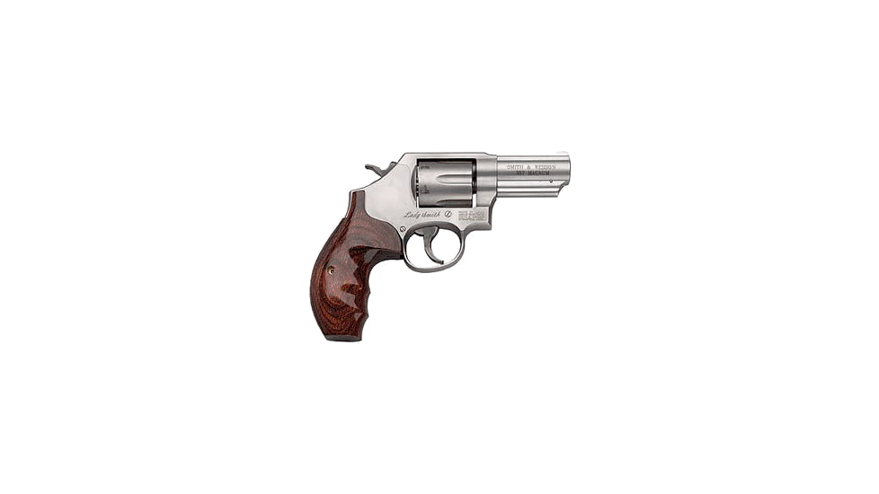 Smith &amp; Wesson 65LS LadySmith Revolver, .357 Magnum, 3in barrel, stainless steel frame, Dymondwood combat grip, revolving chamber, serrated ramp front, fixed notch rear, 6 round magazine, SW-65LS LadySmith-1-FRRMPG