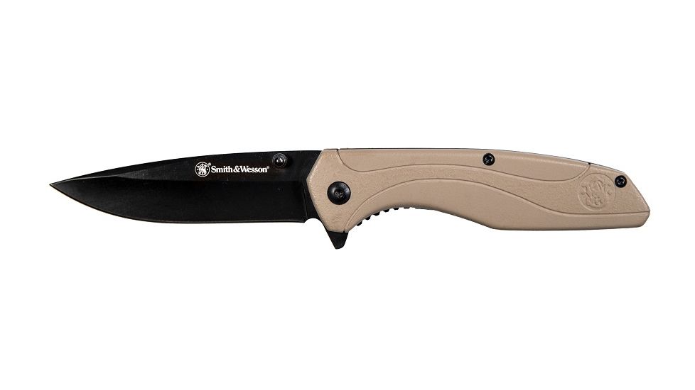 Smith &amp; Wesson Assisted Flipper Knife 3.5in, Flat Dark Earth 1084312