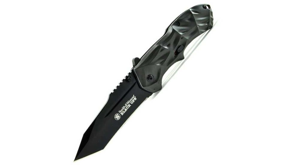 Smith & Wesson Black Ops, 3rd Gen., Gray Aluminum, Black Tanto Blade, Plain SWBLOP3T