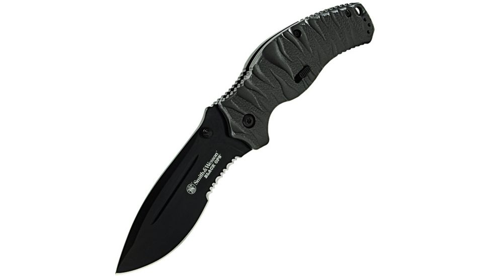 Smith &amp; Wesson Black Ops 4, MAGIC Assist, Gray Aluminum, Black Blade, Serr. SWBLOP4BS