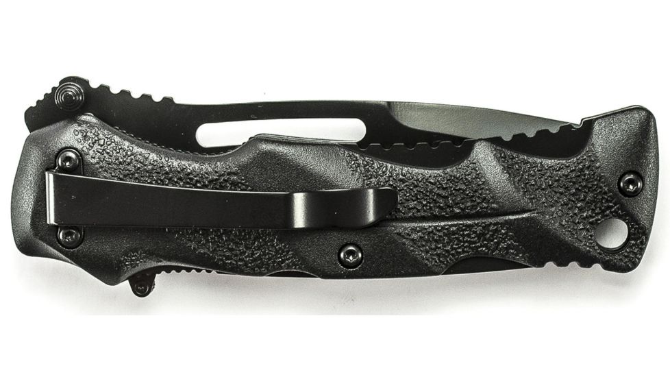 Smith &amp; Wesson Black Ops Mini M.A.G.I.C. Assisted Opening Folding Knife,2.5in Black Steel Tanto Blade,Black Aluminum Handle,Clam Package SWBLOP2SMTBCP