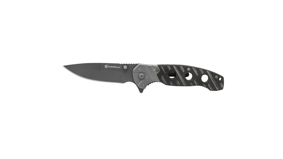 Smith &amp; Wesson Clip Fold Liner Lock Knife, 3.35in, 8Cr13MoV Steel Blade, 4.6in, G-10 Handle, 1100062