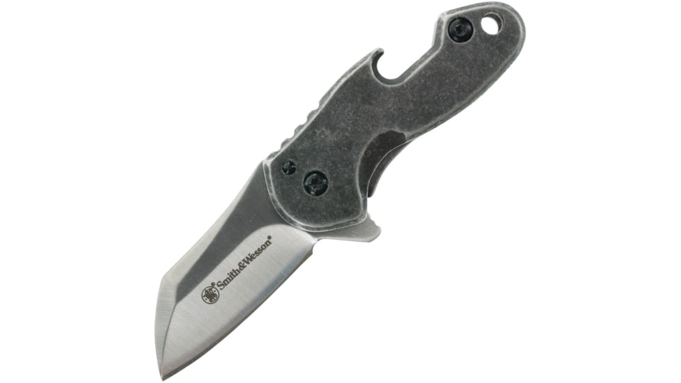 Smith &amp; Wesson Drive Framelock Folding Knife, 1.25 satin finish stainless blade, Black stonewash finish stainless handle, 1117229