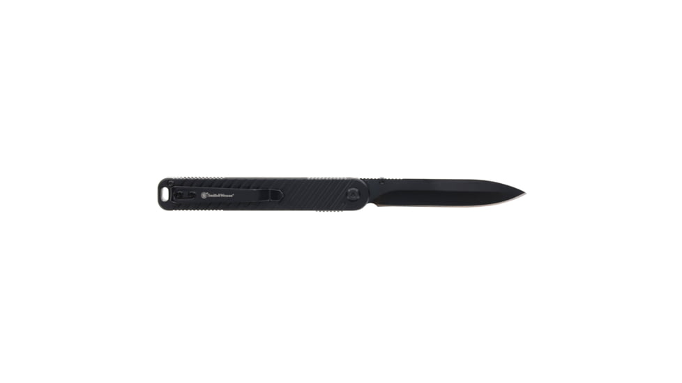 Smith &amp; Wesson Executive Slim Folding Knife, 3.5in, 7Cr Stainless Steel, Spear Point Blade, Aluminum, Gray/Black Handle, Box, 1227056