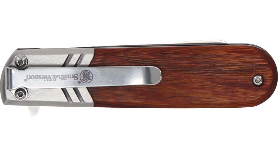 Smith &amp; Wesson Executive Spring Assist Barlow, Wood Handle, Blister, 1160818