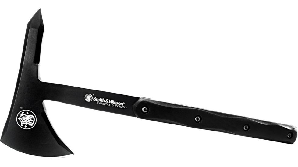 Smith &amp; Wesson Extraction and Evasion Tomahawk,15.9in Black Carbon Steel Blade,Black TPE Overlay Handle,Clam Package SW671CP