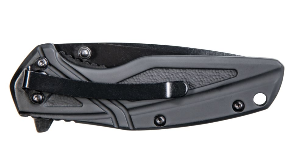 Smith &amp; Wesson Flipper 3in Folding Knife, Black Plain Blade 1084308