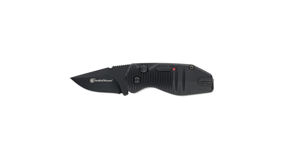 Smith &amp; Wesson Special Ops Mini Automatic Folding Knife, 1.9in, AUS-8 Stainless Steel, Drop Point Blade, Black Aluminum Handle, 1219165