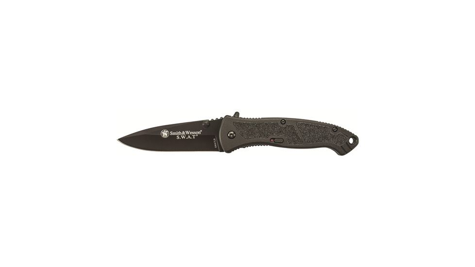 Smith &amp; Wesson Large SWAT MAGIC Assisted Knife, Blk, Drop Pnt, SWATLB