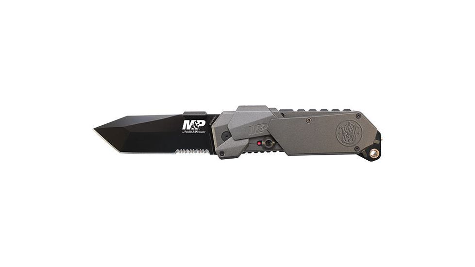 Smith &amp; Wesson M&amp;P MAGIC, Gray Aluminum Handle, Black Tanto Combo, SWMP9BTS