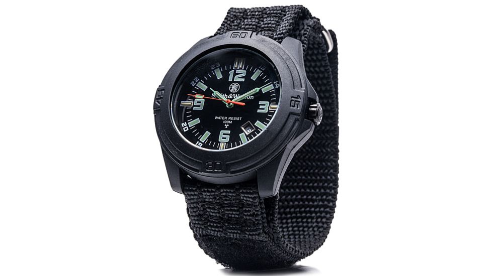 Smith &amp; Wesson Men's Soldier Tritium H3 Basic Round Black Face Watch - Nylon Strap SWW-12T-N SWW-12T-N