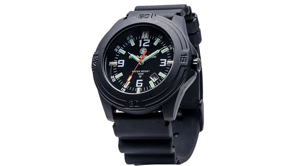 Smith &amp; Wesson Men's Soldier Tritium H3 Basic Round Black Face Watch - Rubber Strap SWW-12T-R SWW-12T-R
