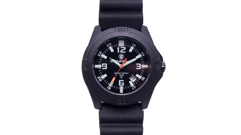 Smith &amp; Wesson Men's Soldier Tritium H3 Basic Round Black Face Watch - Rubber Strap SWW-12T-R SWW-12T-R