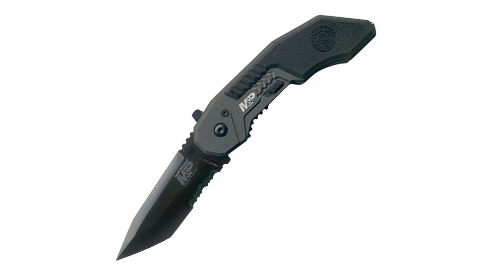 Smith &amp; Wesson Military Police Magic Assisted Opening Folding Knife, 2.9 in, 4034, Black Combo Tanto Blade, Flat Dark Earth Handle, SWMP3BSD