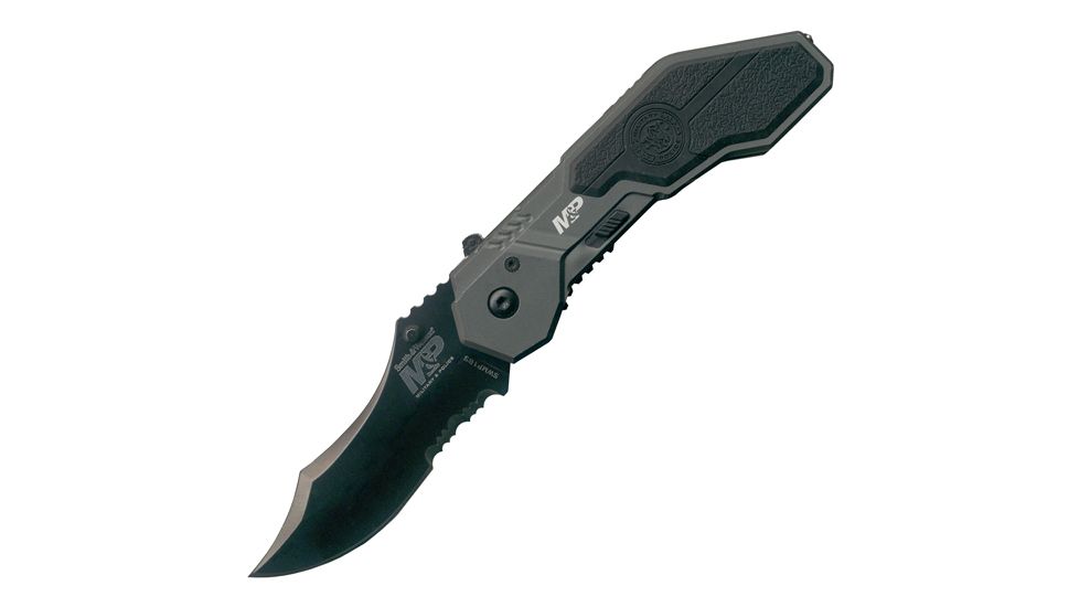Smith &amp; Wesson Military Police Magic, Tan &amp; Black Handle, Blk. Bld., Combo SWMP1BSD