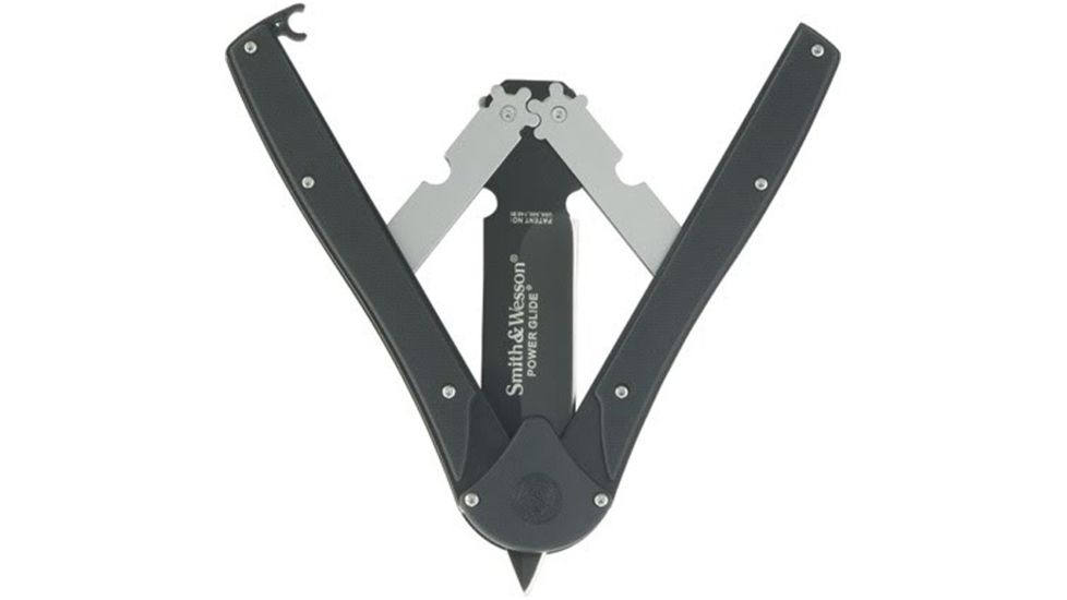 Smith &amp; Wesson Power Glide, Black Aluminum Handle, Black Tanto Blade SWPGBT