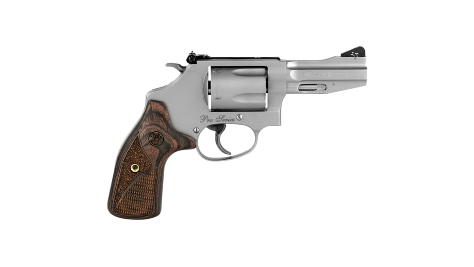 Smith &amp; Wesson Pro Series 60 Revolver, .357 Magnum/.38 Special, 3in Barrel, J Frame, Adjustable, Stainless Frame, Wood Grip, 5 Round Cylinder, 178013