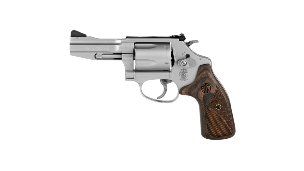 Smith &amp; Wesson Pro Series 60 Revolver, .357 Magnum/.38 Special, 3in Barrel, J Frame, Adjustable, Stainless Frame, Wood Grip, 5 Round Cylinder, 178013