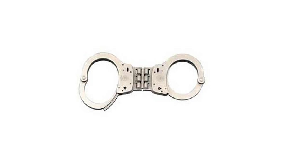 USED Smith &amp; Wesson S&amp;W 300 STD Hinged Nickel Cuff 350096, EDEMO2