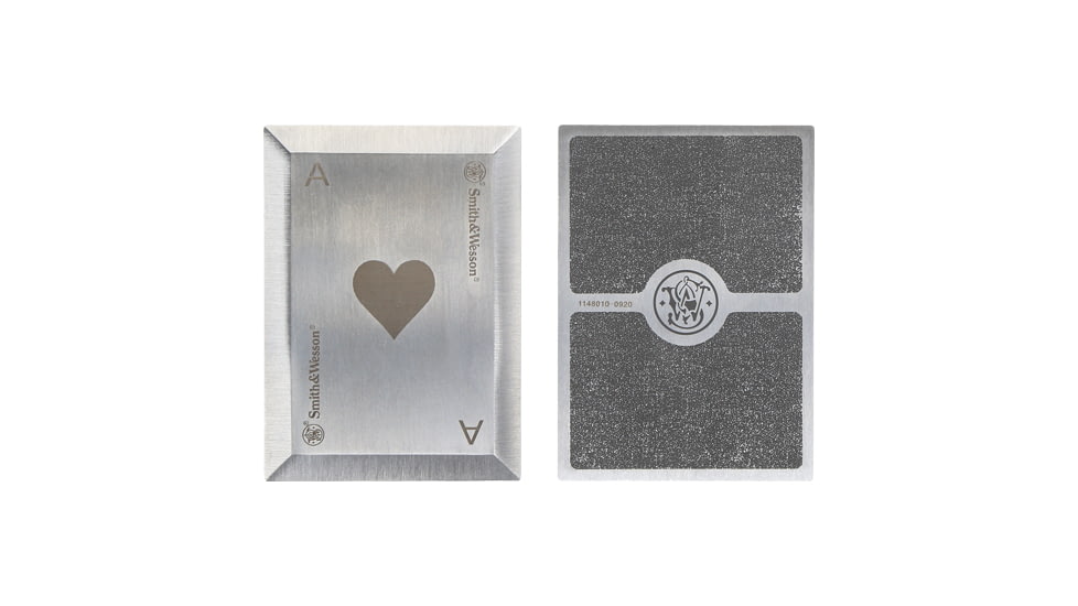 Smith &amp; Wesson S&amp;w Bullseye Throwing Cards 4-pack Ss Laser Etched W/shth