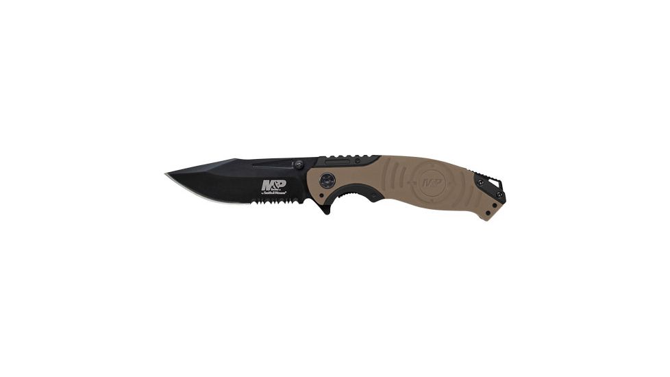 Smith &amp; Wesson S&amp;w Knife M&amp;p Index Flipper 3.5'' Black/desert Tan Clip Pt