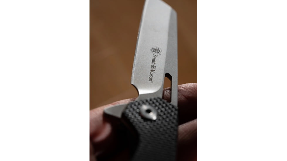 Smith &amp; Wesson Sideburn Folding Knife, 3in, 8Cr13MoV Stainless Steel Blade, 4in, G10 Handle, 1122568