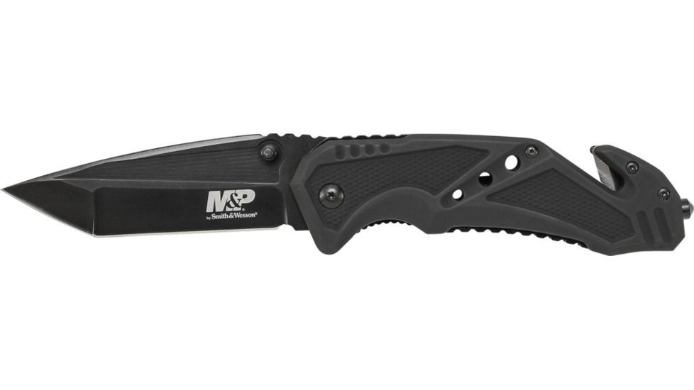 Smith and Wesson Military and Police Liner Lock Folding Knife, Black / Silver, Medium