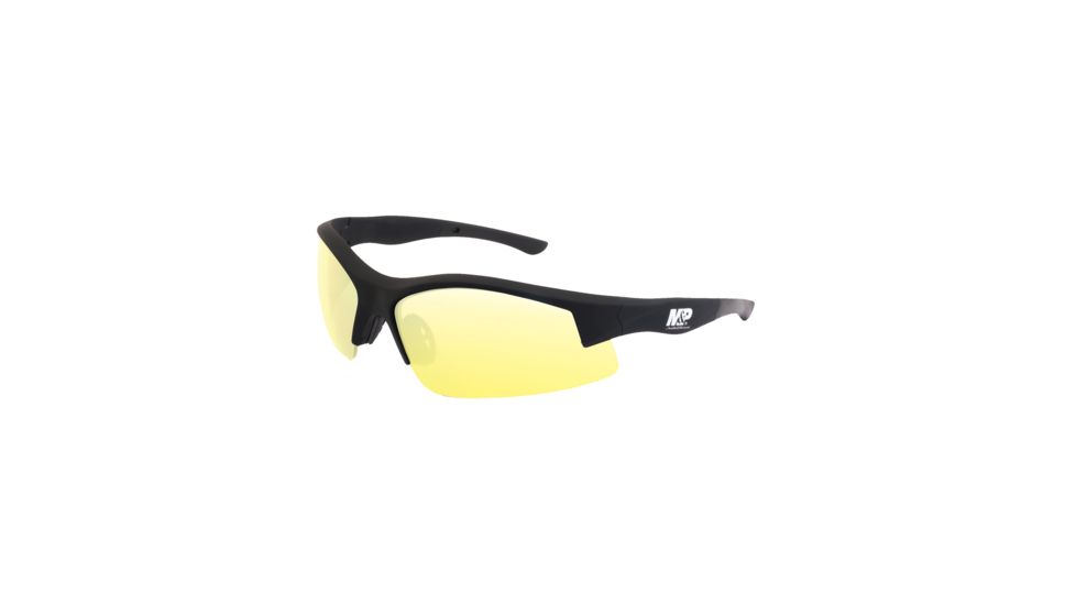Smith &amp; Wesson Super Cobra Frame Shooting Glasses, Black Rubberized/Amber, 110170