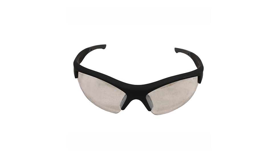 Smith &amp; Wesson Super Cobra Frame Shooting Glasses, Black Rubbrized/Clear Mirror, 110171