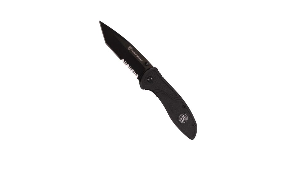 Smith &amp; Wesson Tanto Rubberized Aluminum 3.5in, Folding Knife, 1084310