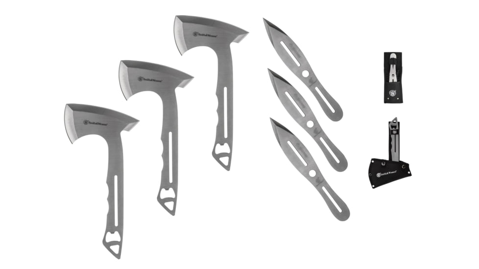 Smith &amp; Wesson Throwing Axe and Knife Combo Set, 6 Piece, 1122228