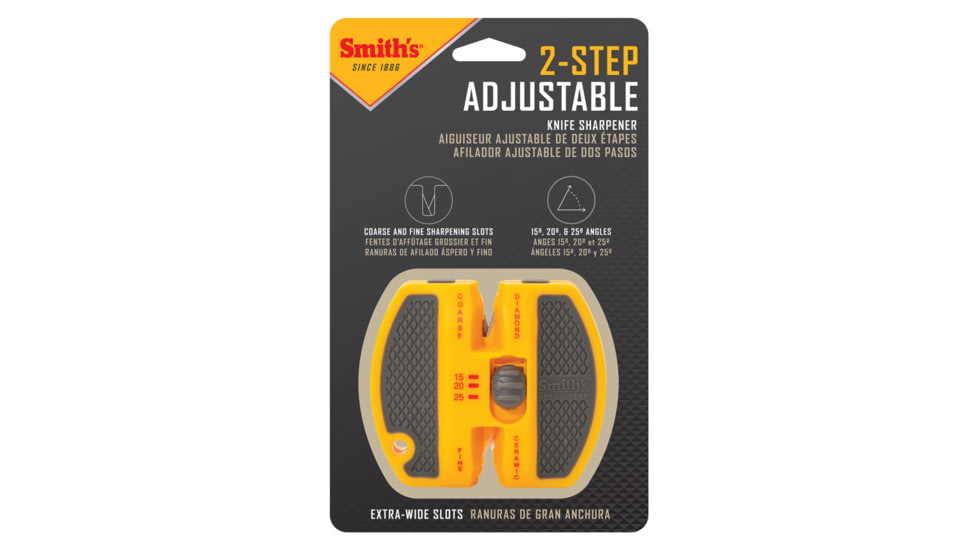 Smiths 2-Step Diamond Adjustable Knife Sharpener, Orange/Gray, SP-50917