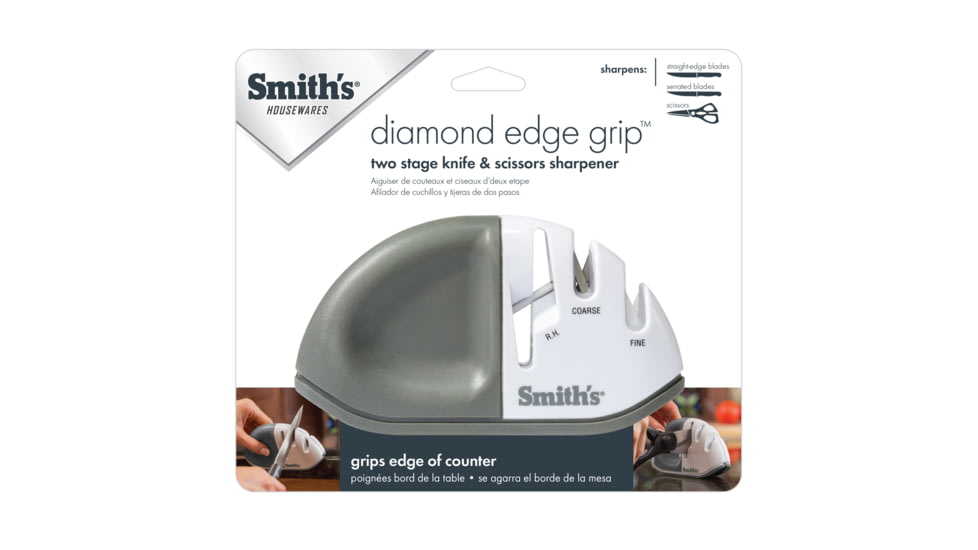 Smiths Diamond Edge Grip MAX Sharpener, Gray/White, SP-51003
