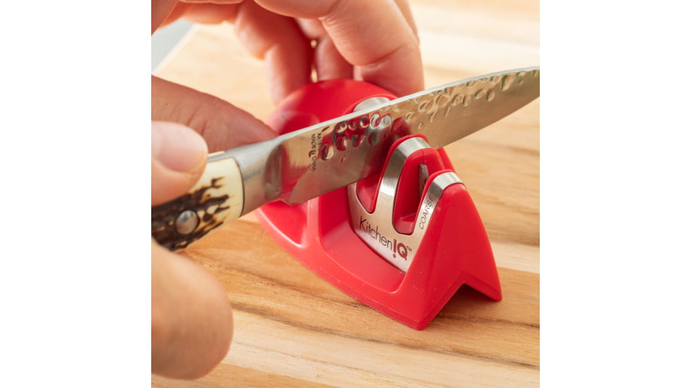 Smiths Edge Grip 2-Stage Knife Sharpener, Red, SP-50883