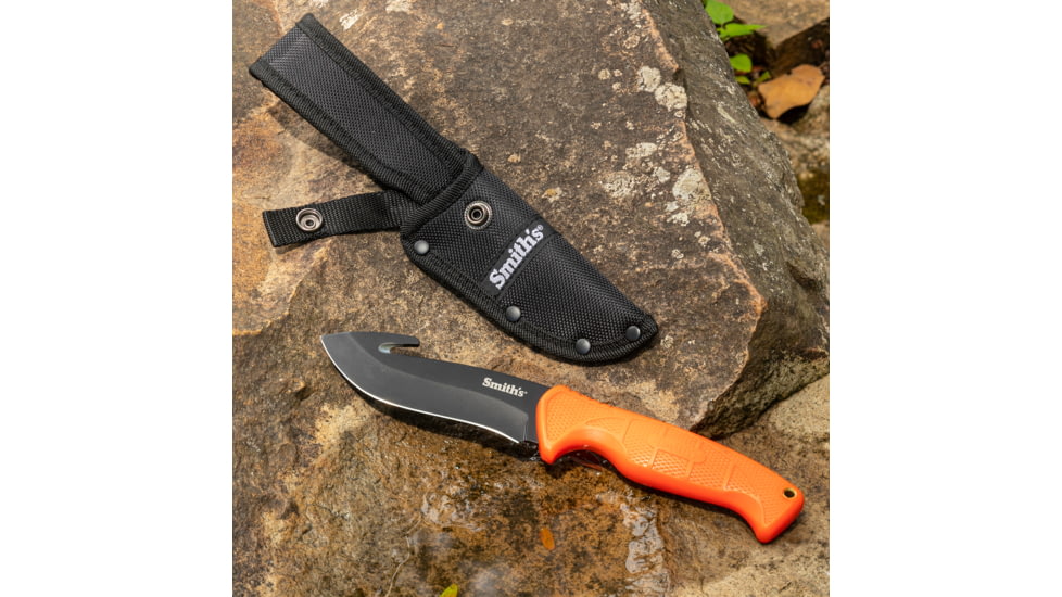 Smiths Edgesport Fixed Blade Gut Hook Combo Knife, 4 in, Blaze Orange, SP-51235