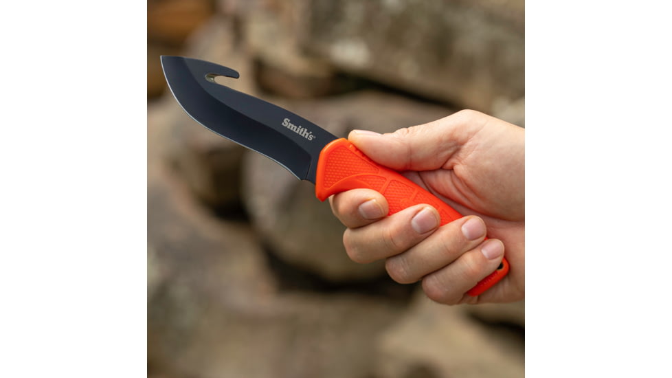 Smiths Edgesport Fixed Blade Gut Hook Combo Knife, 4 in, Blaze Orange, SP-51235