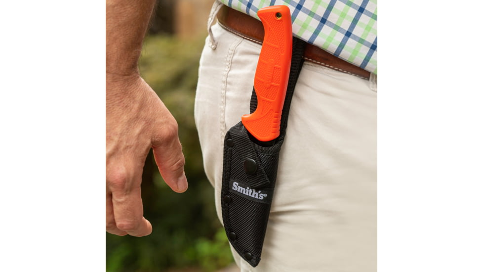 Smiths Edgesport Fixed Blade Gut Hook Combo Knife, 4 in, Blaze Orange, SP-51235
