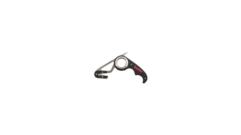 Smiths EdgeSport Folding Gut Hook/Seatbelt Cutter Knife, ABS Handle, Black, SP-51103