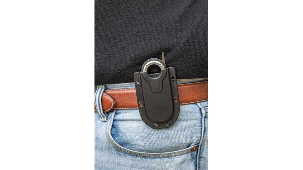 Smiths EdgeSport Folding Gut Hook/Seatbelt Cutter Knife, ABS Handle, Black, SP-51103
