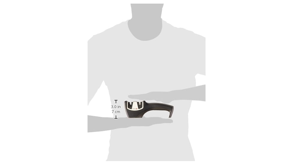 Smiths Gourmet Pull-Thru Sharpener, Carbide &amp; Ceramic Black, Black/Gray, SP-50032