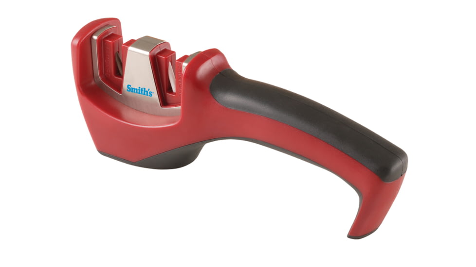 Smiths Gourmet Santoku / Asian Knife Pull-Thru Sharpener, Red/Black, SP-50024