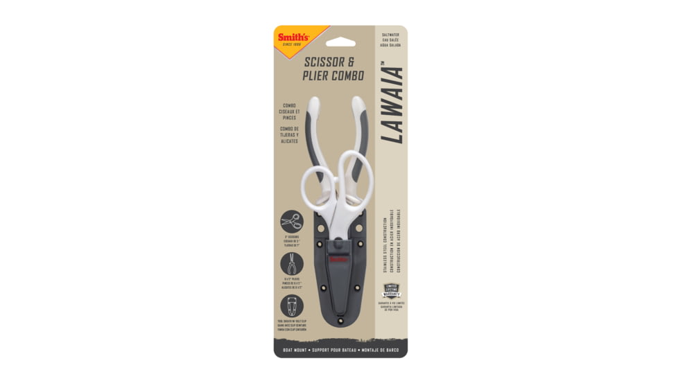 Smiths Lawaia Pliers And Scissors Combo, 3 in, Gray/White, 51255